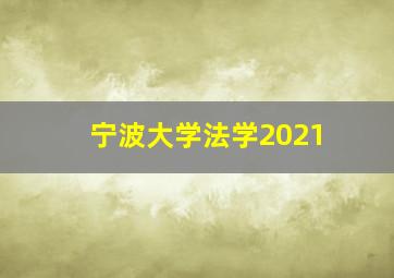 宁波大学法学2021