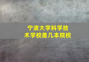 宁波大学科学技术学校是几本院校