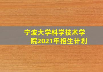 宁波大学科学技术学院2021年招生计划