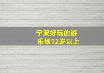 宁波好玩的游乐场12岁以上