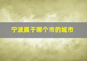 宁波属于哪个市的城市