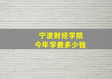 宁波财经学院今年学费多少钱