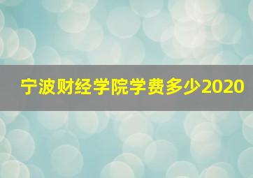 宁波财经学院学费多少2020