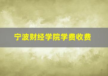 宁波财经学院学费收费