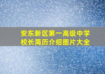 安东新区第一高级中学校长简历介绍图片大全