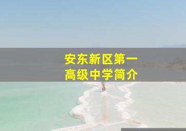 安东新区第一高级中学简介