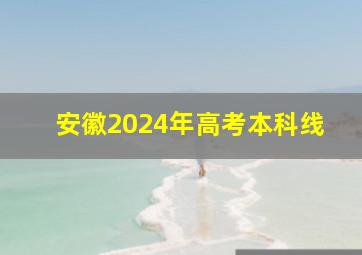 安徽2024年高考本科线