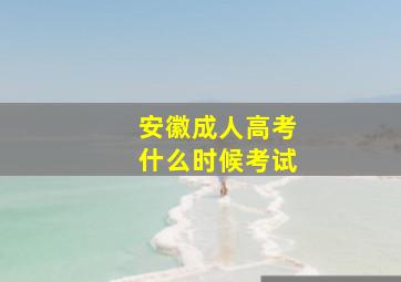 安徽成人高考什么时候考试