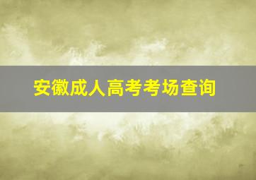 安徽成人高考考场查询