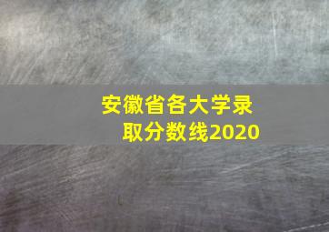 安徽省各大学录取分数线2020