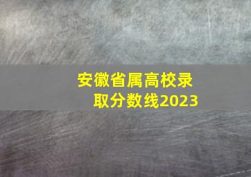 安徽省属高校录取分数线2023