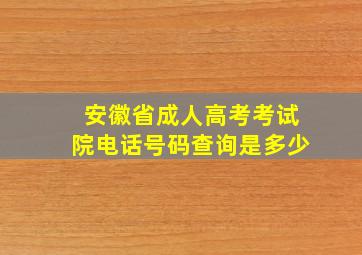 安徽省成人高考考试院电话号码查询是多少