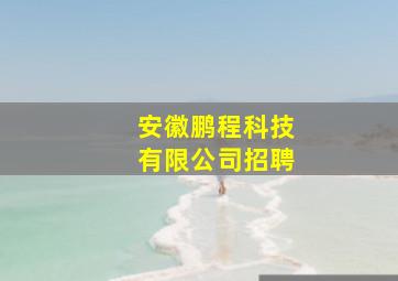 安徽鹏程科技有限公司招聘