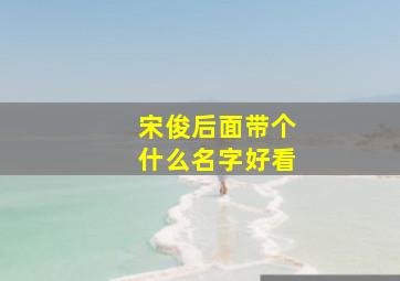 宋俊后面带个什么名字好看