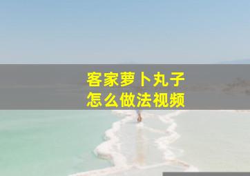 客家萝卜丸子怎么做法视频