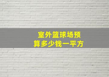 室外篮球场预算多少钱一平方