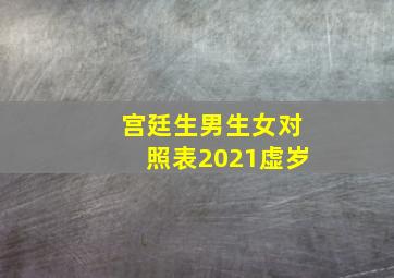 宫廷生男生女对照表2021虚岁