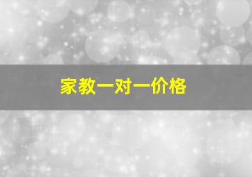 家教一对一价格