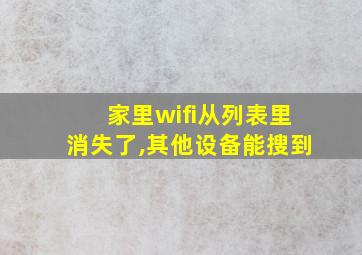 家里wifi从列表里消失了,其他设备能搜到