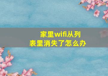 家里wifi从列表里消失了怎么办