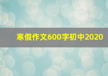 寒假作文600字初中2020