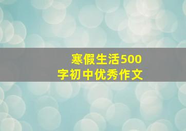 寒假生活500字初中优秀作文