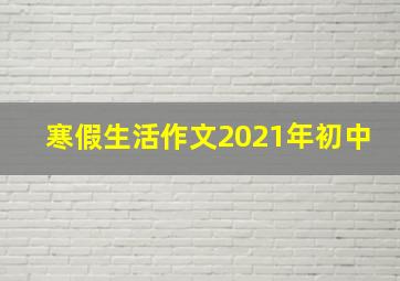 寒假生活作文2021年初中