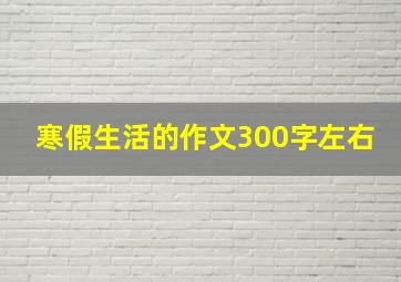 寒假生活的作文300字左右