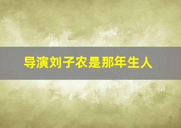 导演刘子农是那年生人