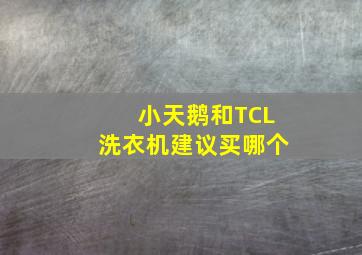 小天鹅和TCL洗衣机建议买哪个