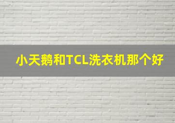 小天鹅和TCL洗衣机那个好