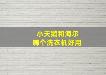 小天鹅和海尔哪个洗衣机好用