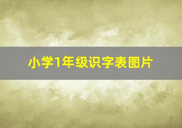 小学1年级识字表图片