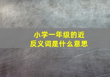 小学一年级的近反义词是什么意思