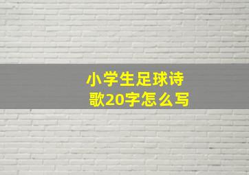 小学生足球诗歌20字怎么写