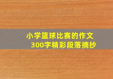 小学篮球比赛的作文300字精彩段落摘抄