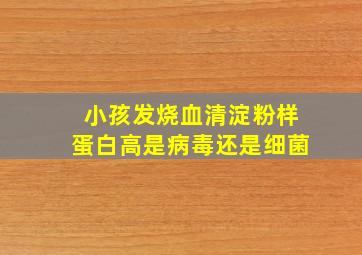 小孩发烧血清淀粉样蛋白高是病毒还是细菌