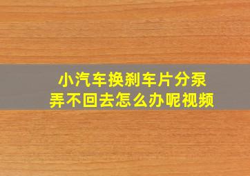 小汽车换刹车片分泵弄不回去怎么办呢视频