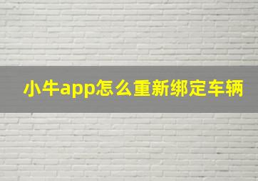 小牛app怎么重新绑定车辆