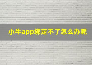 小牛app绑定不了怎么办呢