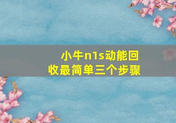 小牛n1s动能回收最简单三个步骤