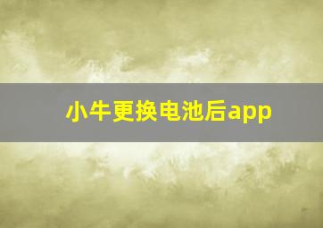 小牛更换电池后app