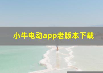 小牛电动app老版本下载