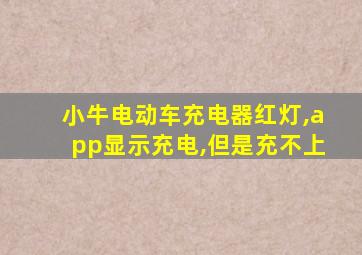 小牛电动车充电器红灯,app显示充电,但是充不上