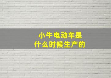 小牛电动车是什么时候生产的