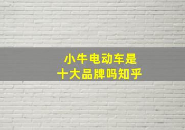 小牛电动车是十大品牌吗知乎