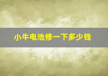 小牛电池修一下多少钱