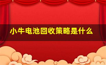 小牛电池回收策略是什么