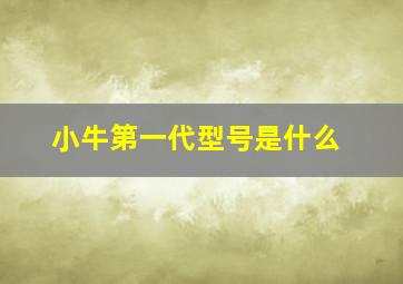 小牛第一代型号是什么