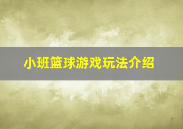 小班篮球游戏玩法介绍